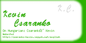 kevin csaranko business card